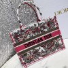 Dior Medium Book Tote Bag In Multicolor Butterfly Embroidery