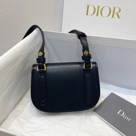 D*or bobby micro bag in black box calfskin