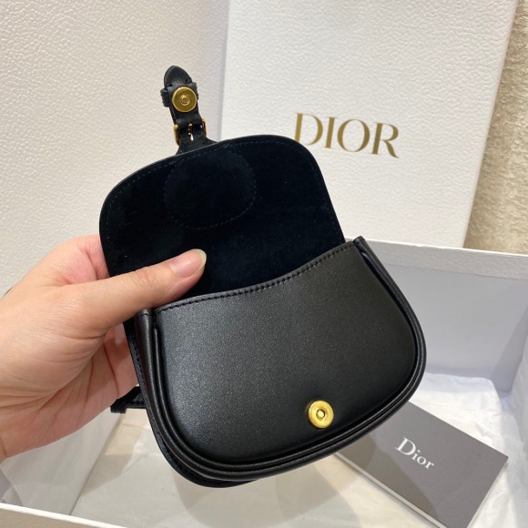 D*or bobby micro bag in black box calfskin