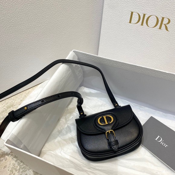 D*or bobby micro bag in black box calfskin