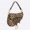 Dior Saddle Bag In Beige Multicolor Mizza Embroidery