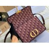 Dior 30 Montaigne Medium Bag In Bordeaux Dior Oblique Jacquard