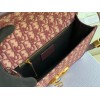 Dior 30 Montaigne Medium Bag In Bordeaux Dior Oblique Jacquard