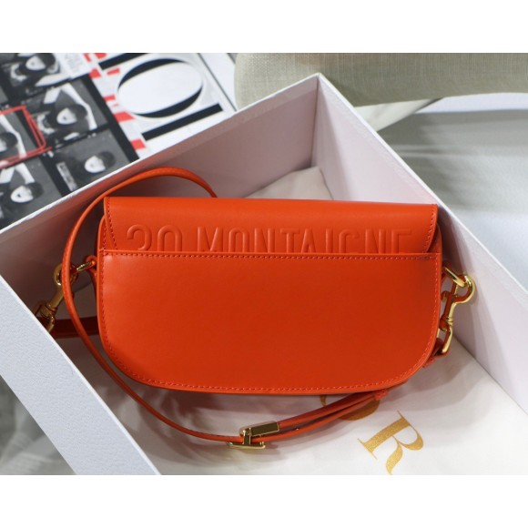 D*or bobby east-west bag in orange box calfskin