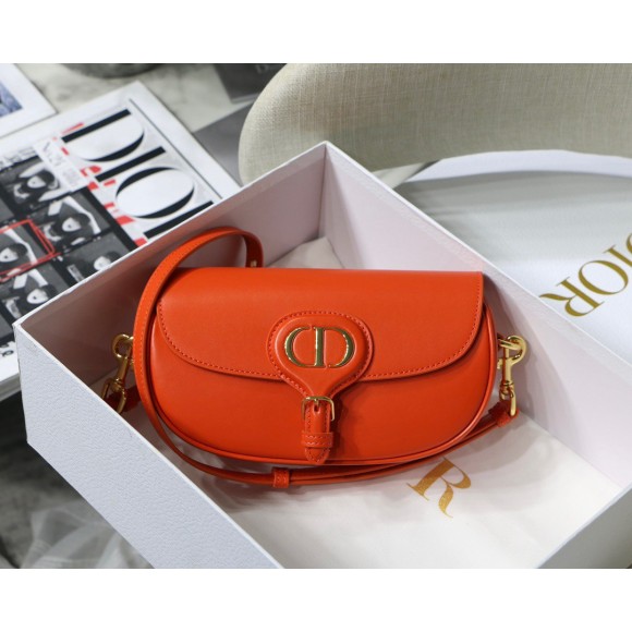 D*or bobby east-west bag in orange box calfskin