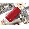 Dior Lady Dior Mini Bag with Chain in Red Cannage Lambskin