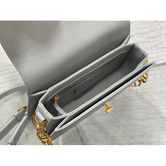 D*or 30 montaigne avenue bag in grey box calfskin