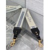 Dior Shoulder Strap with Ring in Grey Embroidery Canvas