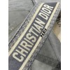 Dior Shoulder Strap with Ring in Grey Embroidery Canvas