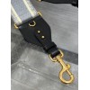 Dior Shoulder Strap with Ring in Grey Embroidery Canvas