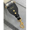 Dior Shoulder Strap with Ring in Grey Embroidery Canvas