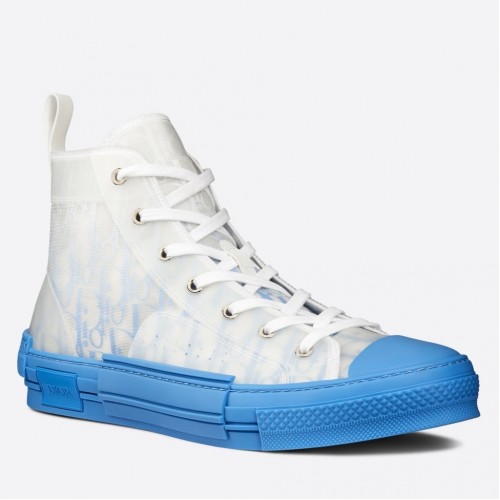 Dior Men's B23 High-top Sneakers In Gradient Blue Oblique Canvas