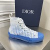 Dior Men's B23 High-top Sneakers In Gradient Blue Oblique Canvas