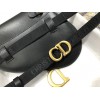 Dior Saddle Belt Pouch In Black Smooth Calfskin