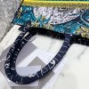 Dior Meidum Book Tote Bag In Blue Dior Constellation Embroidery