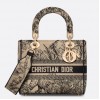 Dior Lady D-Lite Medium Bag In Beige Toile de Jouy Voyage Embroidery