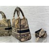 Dior Lady D-Lite Medium Bag In Beige Toile de Jouy Voyage Embroidery