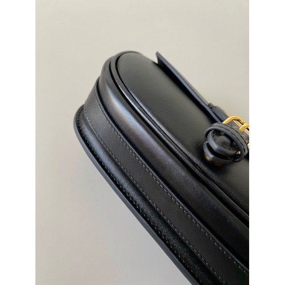 D*or bobby east-west bag in black box calfskin