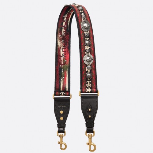 Dior Shoulder Strap in Bohemian-inspired Canvas with Medallions