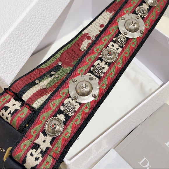 D*or shoulder strap in bohemian-inspired canvas with medallions