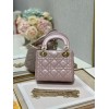 Dior Lady Dior Mini Chain Bag with Chain in Lotus Pearlescent Lambskin