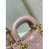 Dior Lady Dior Mini Chain Bag with Chain in Lotus Pearlescent Lambskin