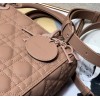 Dior Lady Dior Medium Bag In Blush Ultramatte Cannage Calfskin