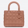 Dior Lady Dior Medium Bag In Blush Ultramatte Cannage Calfskin