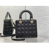Dior Lady Dior Medium Bag in Noir Grained Calfskin