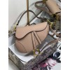 Dior Saddle Bag with Strap in Warm Taupe Grained Calfskin