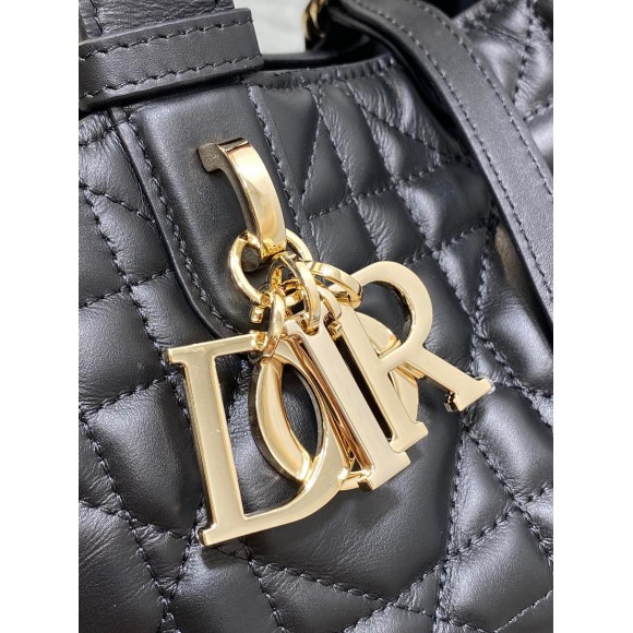 D*or toujours small bag in black macrocannage calfskin