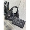 Dior Toujours Small Bag in Black Macrocannage Calfskin