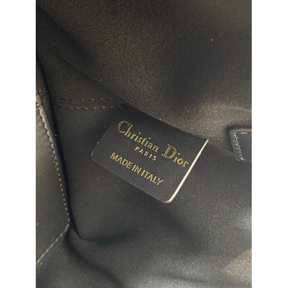 D*or toujours small bag in black macrocannage calfskin