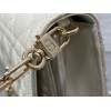 Dior Miss Dior Top Handle Bag in White Cannage Lambskin