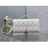 Dior Miss Dior Top Handle Bag in White Cannage Lambskin