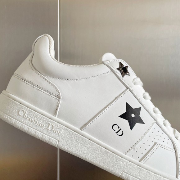 D*or star sneakers in white calfskin and suede