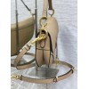 Dior Saddle Bag with Strap in Sand Grained Calfskin