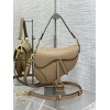 Dior Saddle Bag with Strap in Sand Grained Calfskin