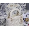 Dior Lady Dior Mini Chain Bag In White Ultramatte Calfskin