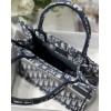 Dior Small Book Tote Bag In Blue Dior Oblique Embroidery