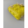 Dior Lady Dior Micro Bag In Yellow Cannage Lambskin