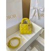 Dior Lady Dior Micro Bag In Yellow Cannage Lambskin