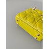 Dior Lady Dior Micro Bag In Yellow Cannage Lambskin