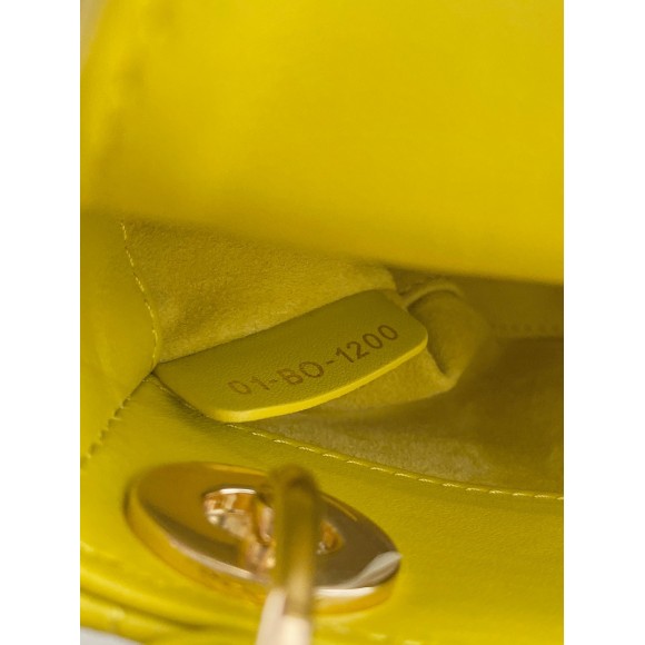 D*or lady D*or micro bag in yellow cannage lambskin