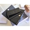 Dior Lady Dior Chain Pouch In Black Patent Cannage Calfskin