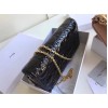 Dior Lady Dior Chain Pouch In Black Patent Cannage Calfskin