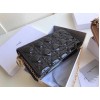 Dior Lady Dior Chain Pouch In Black Patent Cannage Calfskin