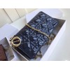 Dior Lady Dior Chain Pouch In Black Patent Cannage Calfskin