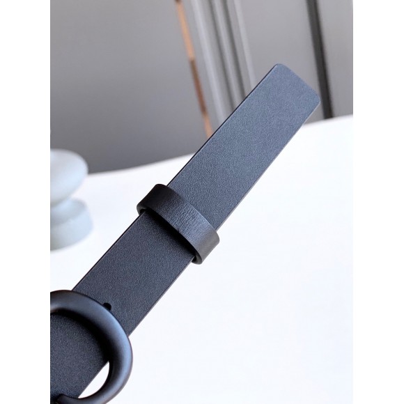 D*or saddle 20mm belt in black matte calfskin