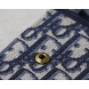 Dior Saddle Chain Wallet In Blue Oblique Jacquard